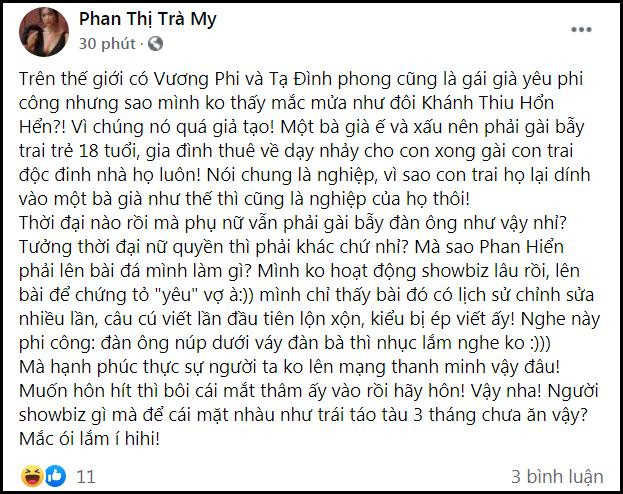 Bi Phan Hien dan mat, dien vien Tra My mang: 