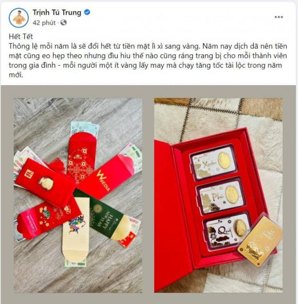 Trịnh Tú Trung tặng mỗi người trong gia đình một ít vàng.