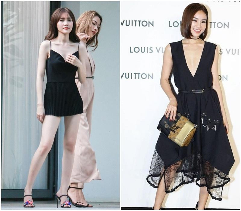 Khi diện đầm xẻ sâu quyến rũ, đáng ra sẽ là cơ hội để "bộ loa" căng tràn thường thấy của Lan Ngọc được dịp trưng trổ. Tuy nhiên cô nàng lại xuất hiện với bộ dạng gần như "phẳng lì" khiến nhiều người bất ngờ