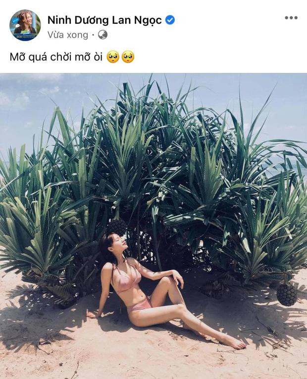 Trong thời điểm đang gây sốt khi lên sóng Running Man Vietnam mùa 2, cô nàng đăng ngay 1 tấm hình diện bikini khoe khéo đường cong vô cùng gợi cảm. Diện bộ 2 mảnh với sắc màu nude, Lan Ngọc nhận bão like vì vòng eo 54cm đẹp mắt, đáng chú ý nhất là vòng 1 "phồn thực" nóng bỏng. Hình ảnh mới của Lan Ngọc gây bất ngờ với khá nhiều netizen. Bởi với tuýp người mảnh mai như Lan Ngọc, cô từng được coi là mỹ nhân có vòng 1 khiêm tốn ở Vbiz.