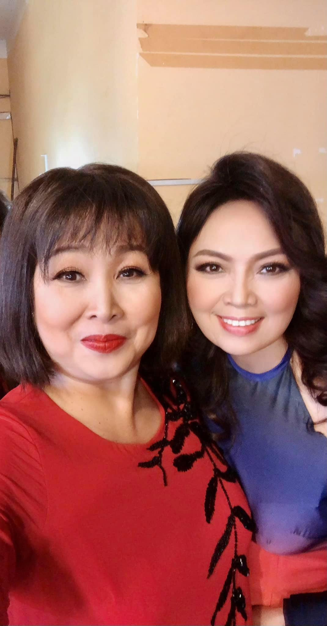 NSND Hồng Vân và ca sĩ Thái Bảo chuẩn bị quay chương trình mới.