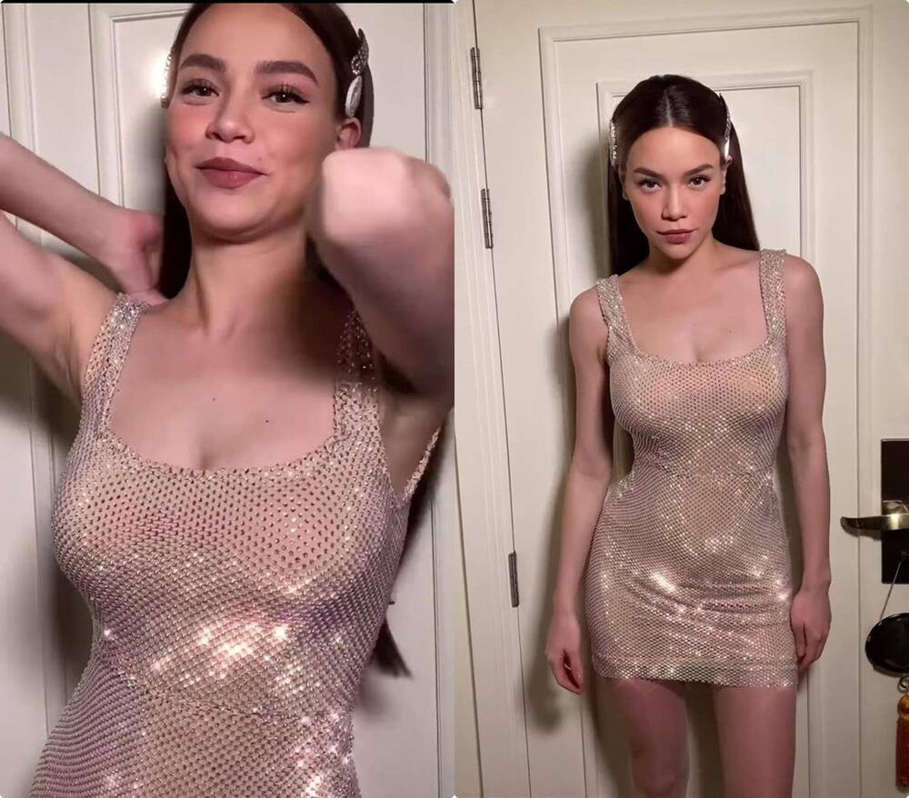 Hồ Ngọc Hà đã sử dụng một "tiểu xảo" để tạo nên số đo gợi cảm khi diện đầm bó chính là đai quấn nhằm o ép hình thể.