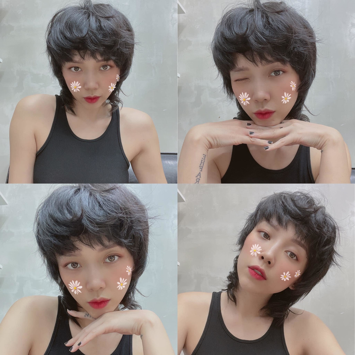 Ca sĩ Tóc Tiên khoe tóc mới cá tính.