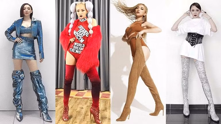 Toc Tien nhin lun tit chi vi kieu boots qua goi 