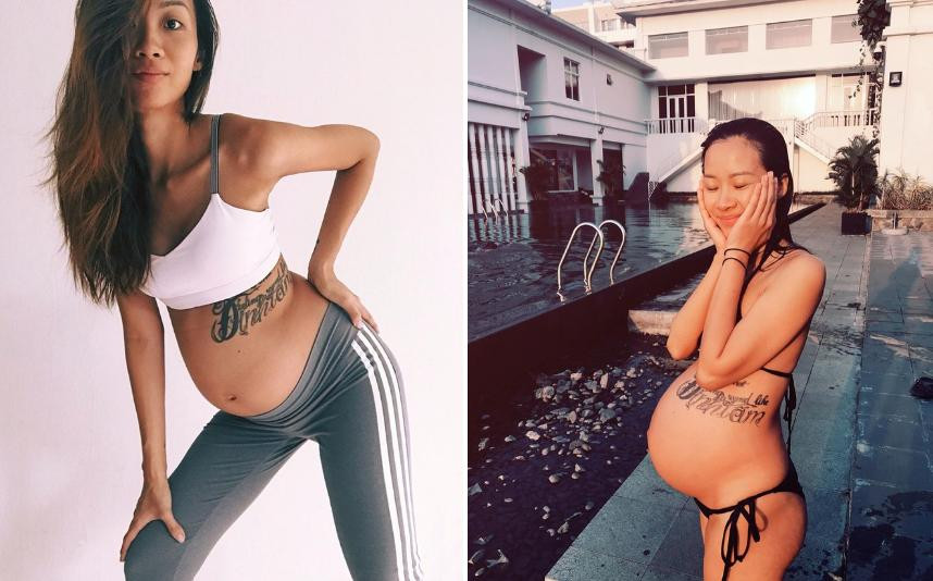 Trong suốt quá trình mang bầu, Suboi nhiều lần khoe ảnh bikini. Cô thường xuyên bơi lội, tập thể thao để tăng sức khỏe cho cả mẹ và bé.