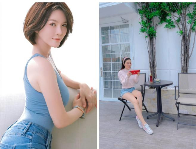 Ở nhà, nữ đại gia kim cương giản dị với những chiếc quần jeans ngắn. Item này bất kể ai ngoài 30 diện đều rất trẻ trung, năng động, có khả năng phối hợp được với đa dạng các món đồ.