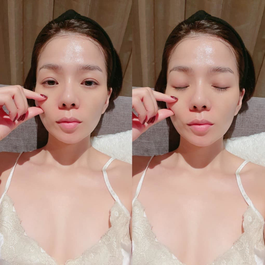 Sao Việt Lệ Quyên khoe làn da không tỳ vết khi để mặt mộc.