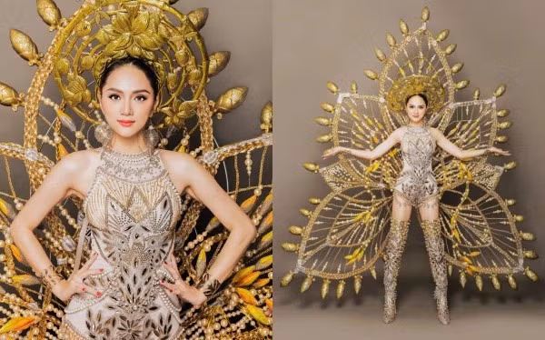 Dẫu vậy, trong phần trình diễn Hương Giang đã có "trợ thủ đắc lực" trợ giúp đó là những bánh xe lăn giúp khối lượng được giảm đi phần nào. 