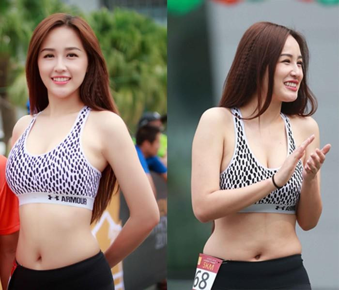 Từ khi người ta nhận ra vòng 1 của Hoa hậu Mai Phương Thuý phổng phao hơn so với trước, đó cũng là lúc mà cân nặng của cô khó kiểm soát nhất. Tham gia 1 cuộc chạy maraton, nàng hậu chiếm trọn chú ý vì vòng eo bèo nhèo, tràn mỡ ra khỏi chiếc quần tập.