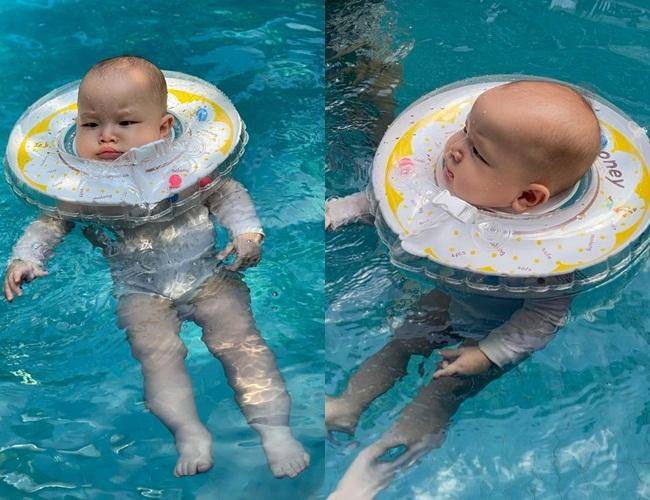 Lisa - Leon hiện 7 tháng tuổi, song về sự phát triển thể chất, quý tử nhà Hà Hồ bỏ xa chị gái song sinh.