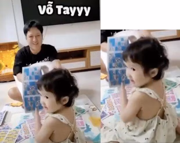 Trước đó, gương mặt của con gái Trường Giang - Nhã Phương cũng bị lộ khá rõ nét qua một clip ngắn bố chia sẻ.