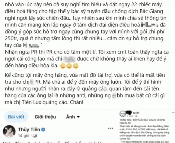 Thuy Tien len tieng khi bi to 