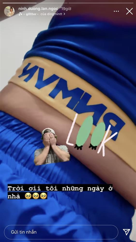 Theo đó, trên Instagram cá nhân, diễn viên Ninh Dương Lan Ngọc không ngần ngại chụp cận vòng 2 và "than trời" khi chiếc bụng vốn eo uột của mình nay trở nên ngấn mỡ. Dường như những ngày này, nữ diễn viên thường xuyên vào bếp nấu ăn. Việc ăn quá nhiều cộng thêm vận động ít làm cho thân hình của cô “phì nhiêu” lên trông thấy.