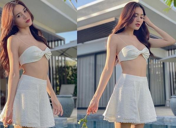 Trước đó, Lan Ngọc khiến nhiều người phải trầm trồ với cơ thể cân đối và vòng eo nhỏ xíu.