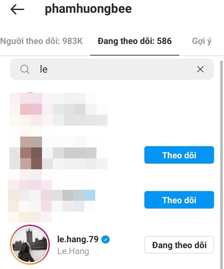 Tuy nhiên Phạm Hương vẫn theo dõi đàn em.