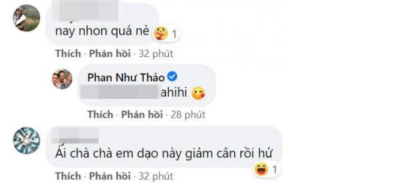 Nhiều người bày tỏ sự bất ngờ với vóc dáng của Phan Như Thảo: ''Nay mi nhon quá em ơi'', ''Dáng chuẩn quá, chúc mừng em nhé'', ''Chuẩn dáng xinh'', ''Body đẹp'', ''gọn gàng quá rồi em''....