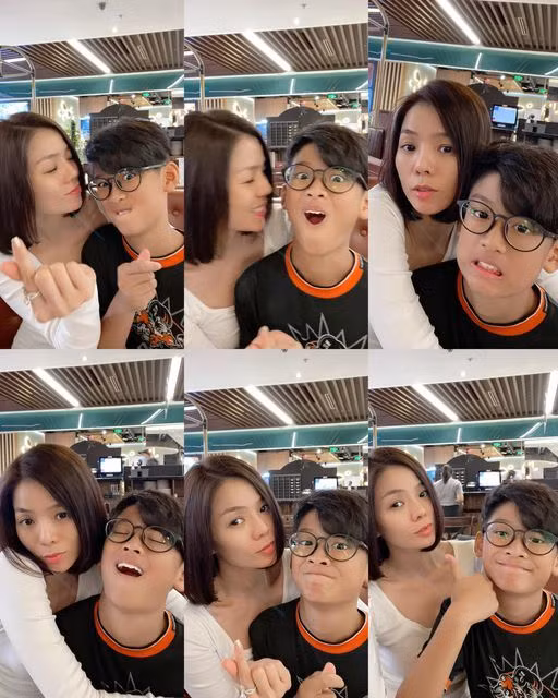 "Hai chị em ôm trọn cả tuần nghỉ học với nhau, tranh thủ bù cho em những khi chị mẹ tối mặt với công việc", Lệ Quyên viết.