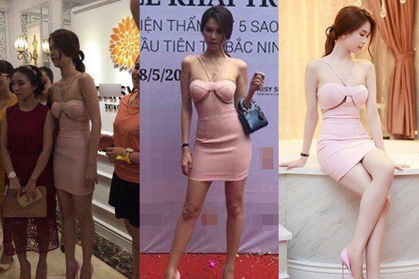 Khi so sánh với những hình ảnh được Ngọc Trinh tự đăng tải lên trang cá nhân có thể thấy khác xa một trời một vực.
