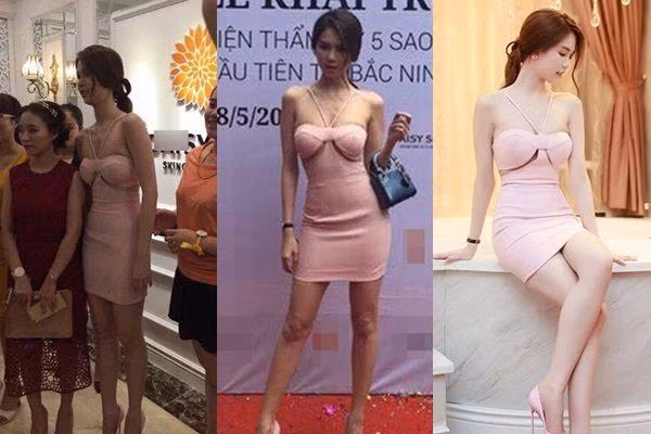 Khi so sánh với những hình ảnh được Ngọc Trinh tự đăng tải lên trang cá nhân có thể thấy khác xa một trời một vực.