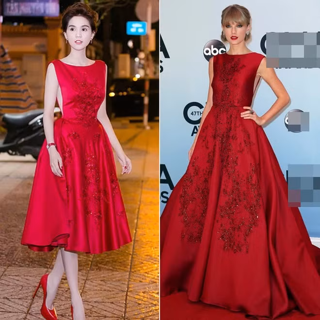 Chiếc váy này chỉ khác với thiết kế Haute Couture mà Taylor Swift mặc ở độ dài phần chân váy mà thôi.