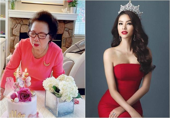 Mới đây, Phạm Hương bất ngờ đăng tải hình ảnh một người phụ nữ lớn tuổi bên con trai đầu lòng. Với dòng chú thích ngắn gọn #grandma, khán giả cho rằng đây chính là bà nội của Maximus, cũng chính là mẹ chồng hoa hậu.