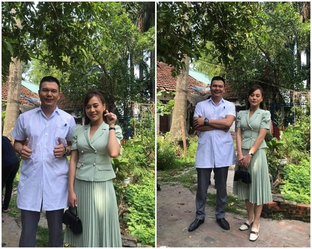 Trong ảnh, diễn viên Phương Oanh dát toàn hàng hiệu với túi Balenciaga và giày Gucci.