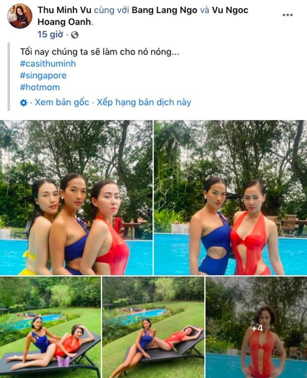 br/> Trong những ngày hè nắng nóng 40 độ C, Thu Minh tưới mát tâm hồn bạn đọc khi tung loạt ảnh diện áo tắm mát mắt, gợi cảm. Khoảng thời gian này, nữ ca sĩ vẫn đang ở bên Singapore. Giọng ca Đường Cong không quên rủ MC Hoàng Oanh và người mẫu Bằng Lăng đọ dáng cùng mình.