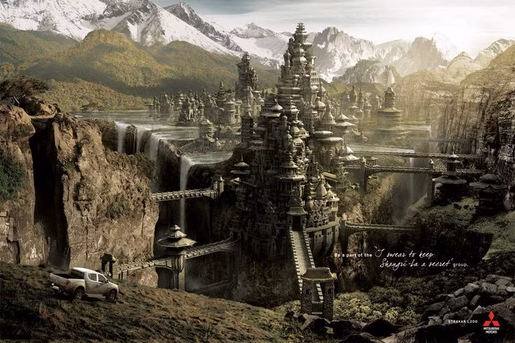  10. Truyền thuyết về Shangri-La. Shangri-La, một vùng đất thần thoại ở Tây Tạng, được cho là nơi ẩn chứa thuốc trường sinh hoặc bí quyết sống lâu. Ảnh: Pinterest.