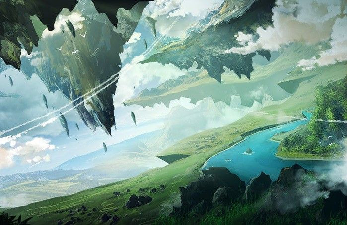  5. Cư ngụ tại thiên giới. Amaterasu ngự trên Takamagahara (Cao thiên nguyên), nơi được coi là thiên đường trong thần thoại Nhật Bản, và cai trị thế giới của các vị thần. Ảnh: Pinterest.