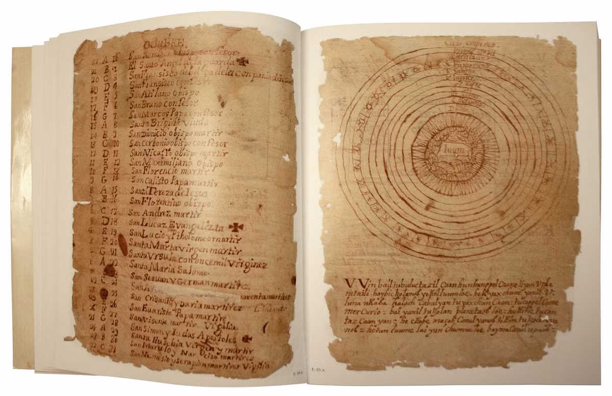  Tài liệu y học: Một số phần của Chilam Balam chứa các phương pháp chữa bệnh truyền thống của người Maya, bao gồm cả thảo dược học. Ảnh: Pinterest.