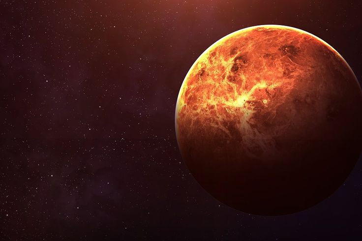  Ngày dài hơn năm: Một ngày trên sao Kim (thời gian để hành tinh tự quay quanh trục) kéo dài khoảng 243 ngày Trái Đất, trong khi một năm trên sao Kim (thời gian quay quanh Mặt Trời) chỉ khoảng 225 ngày Trái Đất. Ảnh: Pinterest.