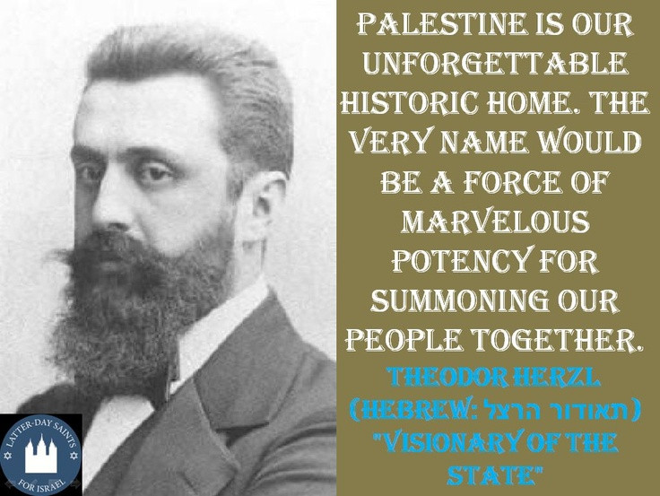  2. Bối cảnh lịch sử dẫn đến Tuyên bố Balfour. Cuối thế kỷ 19: Phong trào Chủ nghĩa phục quốc Do Thái (Zionism) do Theodor Herzl khởi xướng nhằm mục tiêu đưa người Do Thái trở về vùng đất Palestine để lập quốc, sau nhiều thế kỷ bị phân tán và chịu kỳ thị tại châu Âu. Ảnh: Pinterest.