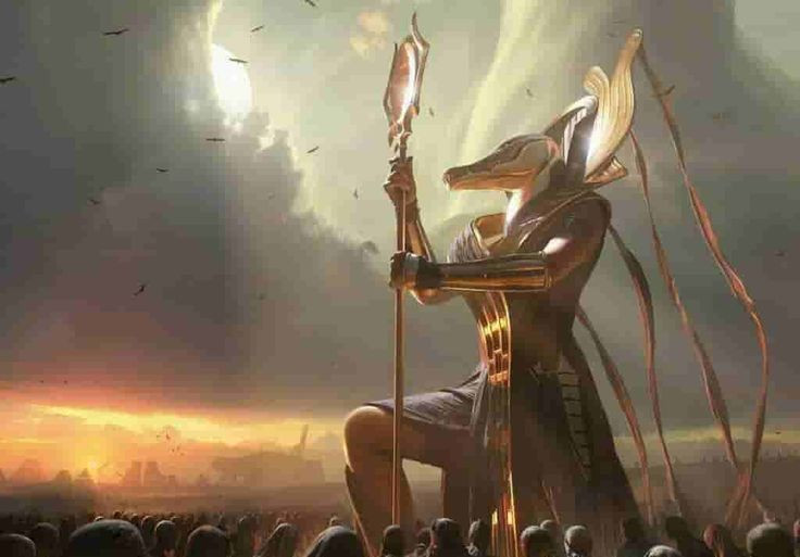  Vị thần hình động vật: Nhiều vị thần Ai Cập được miêu tả với đầu của các loài động vật, chẳng hạn như Sobek (đầu cá sấu), Thoth (đầu chim ibis), và Bastet (đầu mèo). Ảnh: Pinterest.