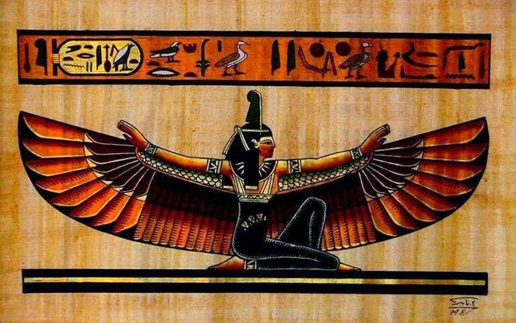  Ma'at - sự cân bằng vũ trụ: Ma'at là nữ thần và nguyên tắc của sự thật, công lý và trật tự. Người Ai Cập tin rằng mọi thứ trong vũ trụ phải tuân theo Ma'at. Ảnh: Pinterest.