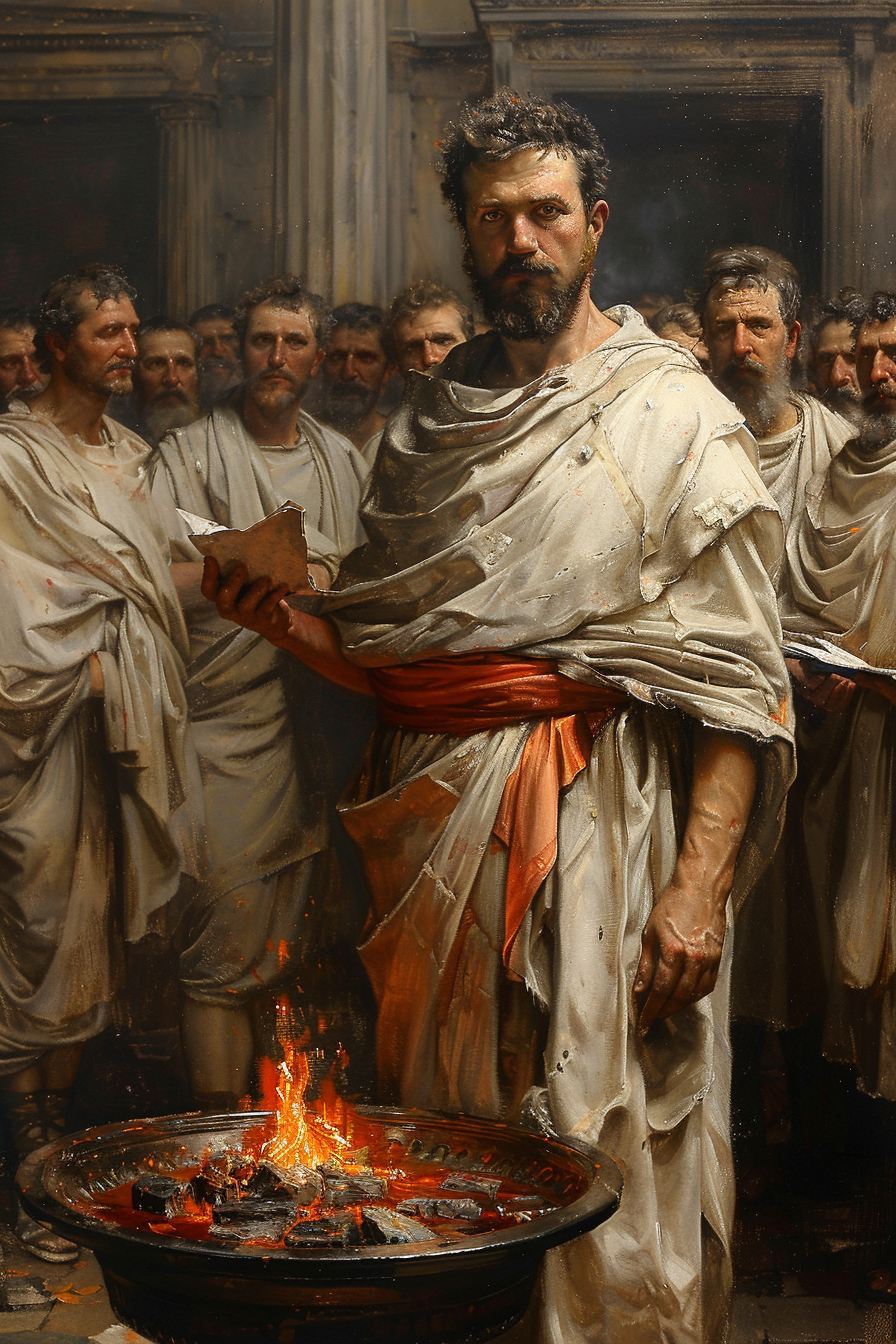  Điềm báo và tiên tri. Người La Mã rất tin vào điềm báo, thường sử dụng các nhà tiên tri (augurs) để đọc điềm qua hiện tượng tự nhiên hoặc hành vi của chim chóc. Ảnh: Pinterest.