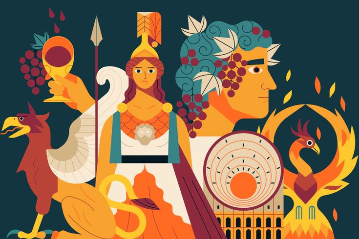  Thần thoại và văn hóa Hy Lạp ảnh hưởng lớn. Các vị thần La Mã thường là phiên bản của các vị thần Hy Lạp, nhưng với tên gọi khác (ví dụ: Zeus trở thành Jupiter, Athena thành Minerva). Ảnh: Pinterest.