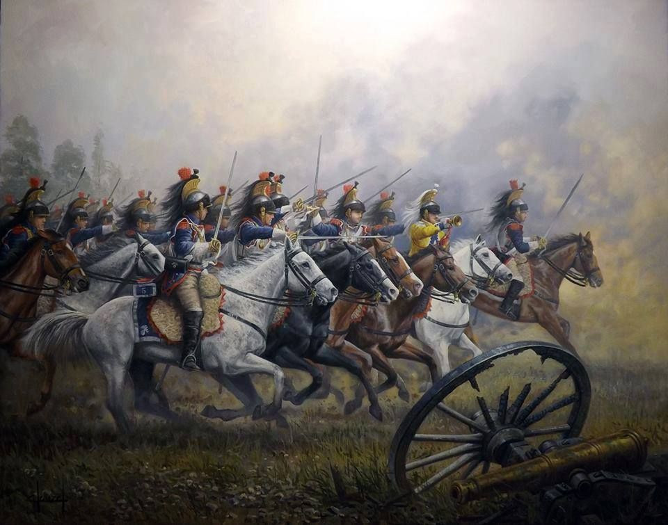 12. Chiến tranh Napoleon. Kỵ binh là yếu tố quan trọng trong các chiến dịch của Napoleon Bonaparte, đặc biệt là các đơn vị cuirassiers (kỵ binh nặng) và hussars (kỵ binh nhẹ). Ảnh: Pinterest.