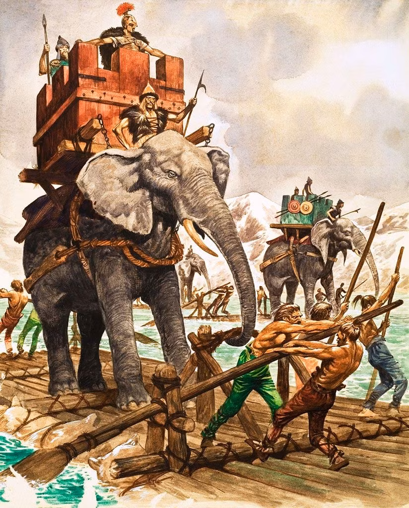  3. Hành trình dài và gian khổ. Quân đội của Hannibal hành quân hơn 1.500 km từ Iberia (Tây Ban Nha ngày nay) qua miền nam nước Pháp và vượt qua dãy Alps vào Ý. Ảnh: Pinterest.