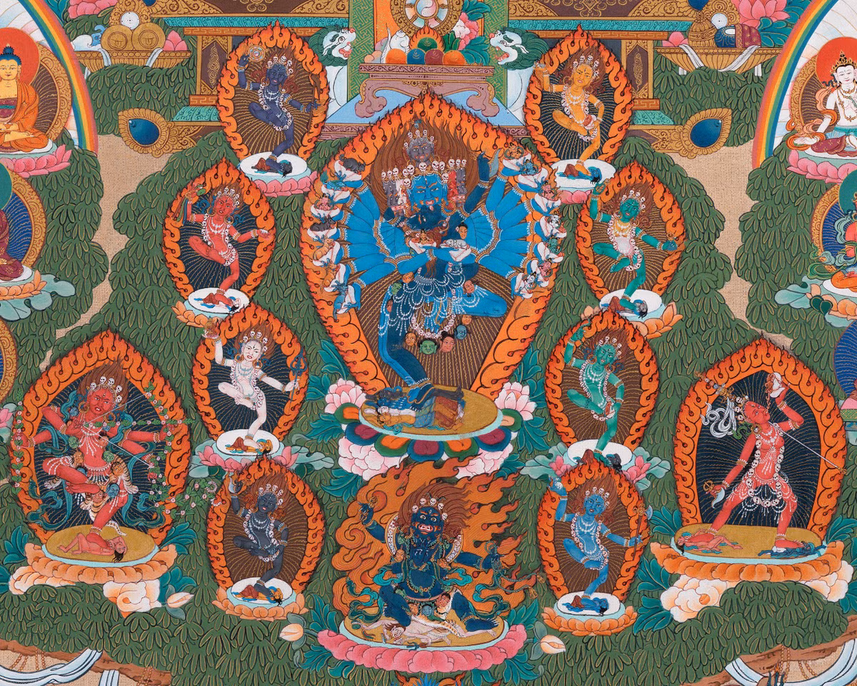  Sự hiện diện trong các nghi lễ tôn giáo. Dạ xoa được thờ cúng trong các nghi lễ tôn giáo, đặc biệt trong các đền thờ Hindu và Phật giáo, như những vị thần bảo vệ và mang lại thịnh vượng. Ảnh: Pinterest.