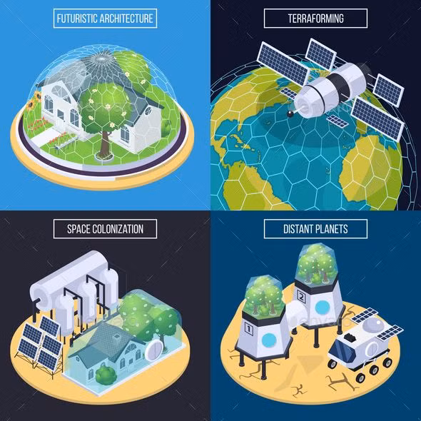  Tạo đại dương: Một trong những yếu tố quan trọng của terraforming là tạo ra nước, và một trong những cách để làm điều này là xây dựng các đại dương hoặc hồ nước nhân tạo. Ảnh: Pinterest.