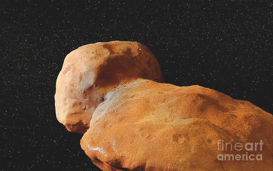  15. Di sản khoa học. Arrokoth là thiên thể xa nhất từng được con người thăm dò, mở ra một chương mới trong việc khám phá các vùng biên giới xa xôi của Hệ Mặt trời. Ảnh: Fineartamerica.com.