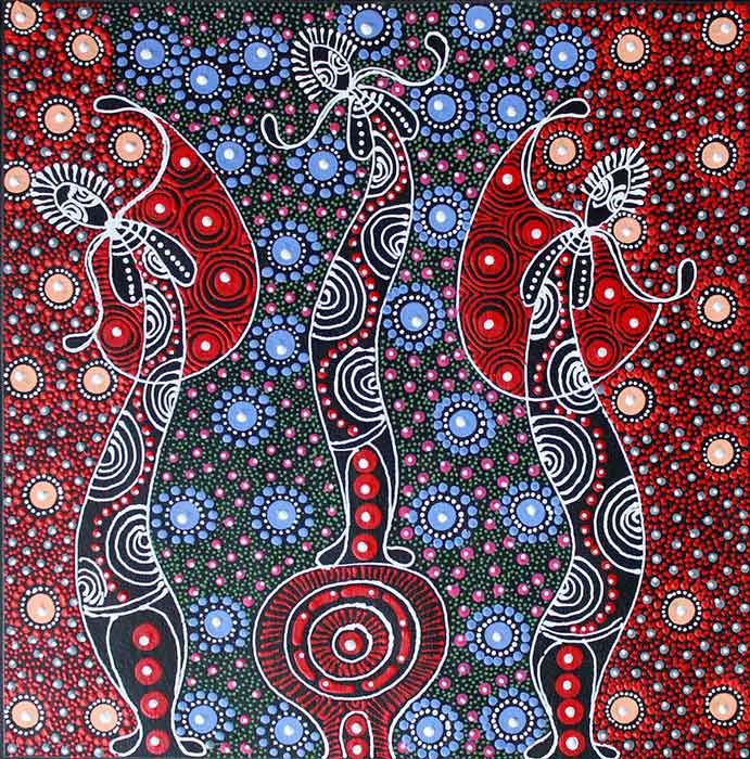  15. Di sản sống động. Thời gian Mơ không chỉ là một tín ngưỡng cổ xưa mà vẫn sống động trong đời sống hàng ngày của thổ dân, thông qua nghi thức, giáo dục truyền khẩu, và thực hành tâm linh. Ảnh: Pinterest.