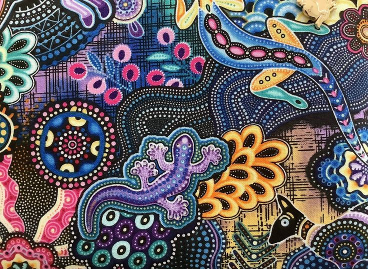  6. Cội nguồn của nghệ thuật thổ dân. Những hình vẽ trên đá, tranh cát, và nghệ thuật chấm màu của thổ dân thường tái hiện lại câu chuyện về Thời gian Mơ, với ý nghĩa tâm linh sâu sắc. Ảnh: Pinterest.