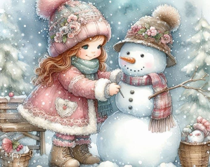  Trò chơi truyền thống: Xây dựng người tuyết là trò chơi truyền thống phổ biến ở các nước có tuyết vào mùa đông, đặc biệt là đối với trẻ em. Ảnh: Pinterest.