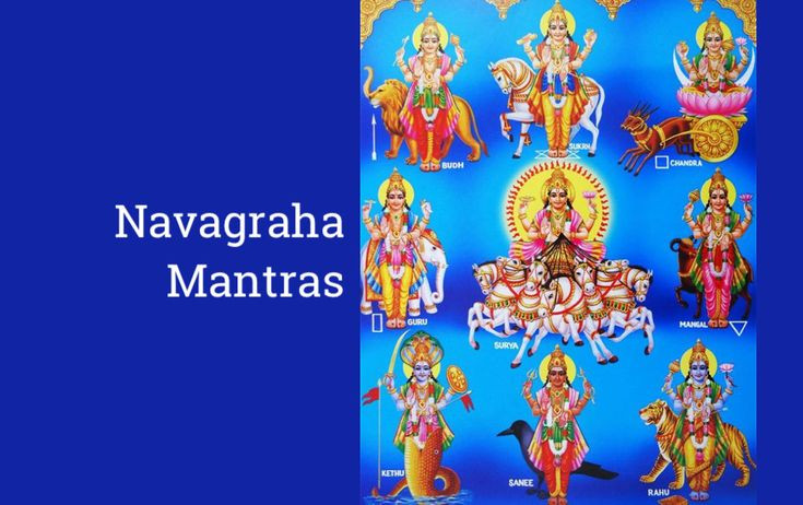  9 hành tinh (Navagraha). Trong Jyotish, có 9 hành tinh được gọi là Navagraha, bao gồm 7 hành tinh thật (Mặt Trời, Mặt Trăng, Sao Hỏa, Sao Thủy, Sao Mộc, Sao Kim, và Sao Thổ) cùng với hai điểm nút giả định là Rahu và Ketu. Ảnh: Pinterest.