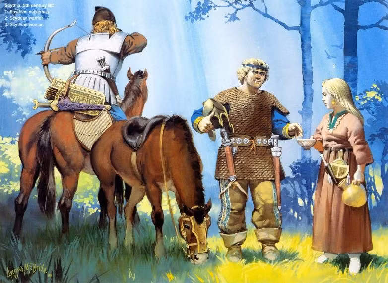  9. Hiến tế tập thể. Người Scythia, một nhóm dân du mục cổ đại, có nghi lễ hiến tế tập thể, thường bao gồm cả gia đình của người quyền lực đã qua đời. Ảnh: Pinterest.