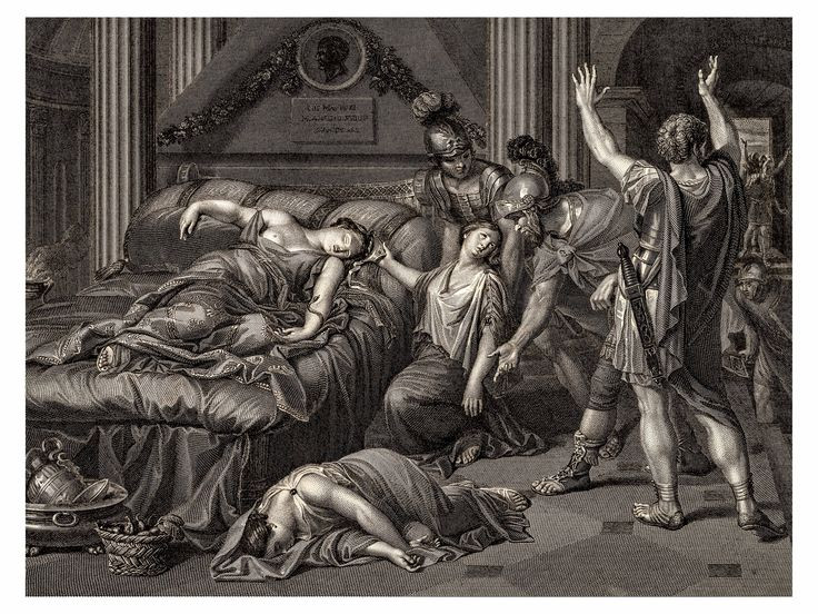  13. Cái chết đầy bí ẩn. Cleopatra được cho là tự tử bằng cách để rắn độc cắn, nhưng một số giả thuyết cho rằng bà có thể đã sử dụng thuốc độc. Ảnh: Pinterest.