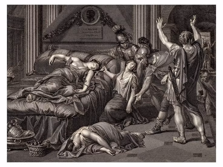  13. Cái chết đầy bí ẩn. Cleopatra được cho là tự tử bằng cách để rắn độc cắn, nhưng một số giả thuyết cho rằng bà có thể đã sử dụng thuốc độc. Ảnh: Pinterest.