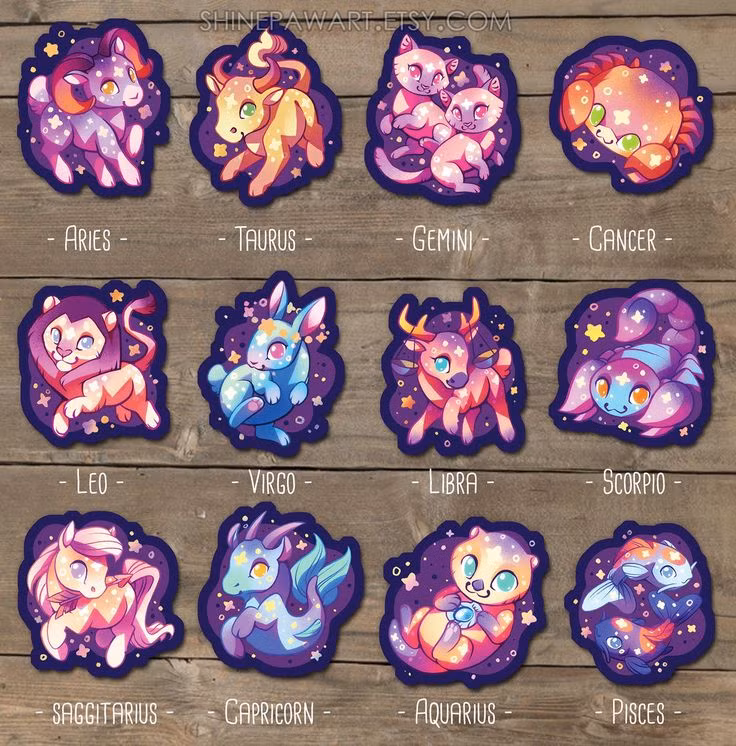  3. Mỗi cung hoàng đạo gắn với một yếu tố. 12 cung hoàng đạo được chia thành 4 yếu tố. Lửa: Bạch Dương, Sư Tử, Nhân Mã. Đất: Kim Ngưu, Xử Nữ, Ma Kết. Khí: Song Tử, Thiên Bình, Bảo Bình. Nước: Cự Giải, Bọ Cạp, Song Ngư. Ảnh: Pinterest.