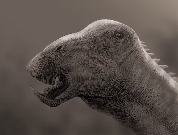  5. Không nhai thức ăn. Sauropoda không nhai thức ăn mà nuốt thẳng. Răng của chúng được thiết kế để cắt lá cây thay vì nghiền nát. Ảnh: Pinterest.